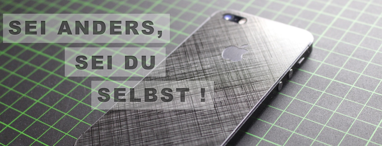 Edler iPhone Aufkleber 3D - Schraffur - schwarz - Vollverklebung