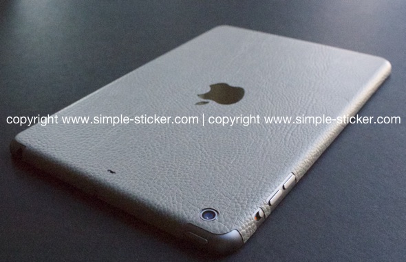 iPad Aufkleber / Sticker mit 3D Struktur. Nur Rückseite. Geeignet für iPad mini (Retina) Wi-Fi - Leder. Grau iPad Aufkleber / Sticker mit 3D Struktur. Nur Rückseite. Geeignet für iPad mini (Retina) Wi-Fi - Leder. Grau