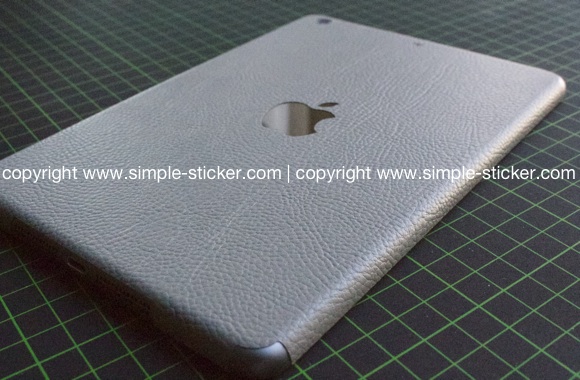 iPad Aufkleber / Sticker mit 3D Struktur. Nur Rückseite. Geeignet für iPad mini (Retina) Wi-Fi - Leder. Grau