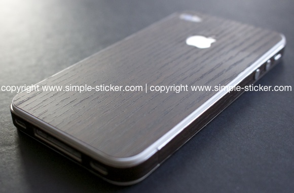 iPhone Aufkleber / Sticker 3D Struktur für iPhone 4/4S/5/5S - Holz