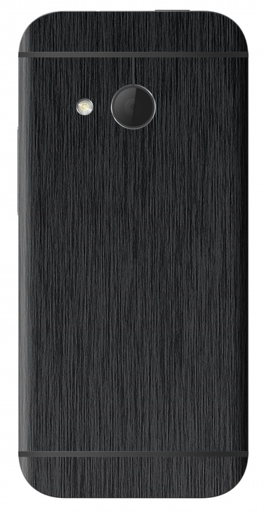 HTC One Mini 2 3D Aufkleber / Sticker für Rückseite - Gebürsteter Stahl - schwarz HTC One Mini 2 3D Aufkleber / Sticker für Rückseite - Gebürsteter Stahl - schwarz