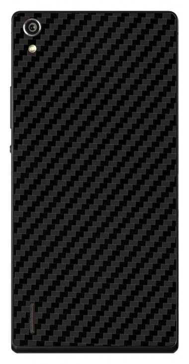 Huawei Ascend P7 3D Aufkleber / Sticker für Rückseite - Carbon schwarz