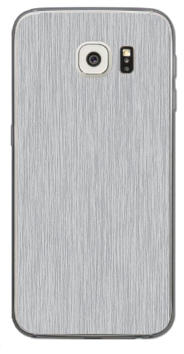 Samsung Galaxy S6 3D Aufkleber / Sticker für Rückseite - Gebürsteter Stahl - silber Samsung Galaxy S6 3D Aufkleber / Sticker für Rückseite - Gebürsteter Stahl - silber
