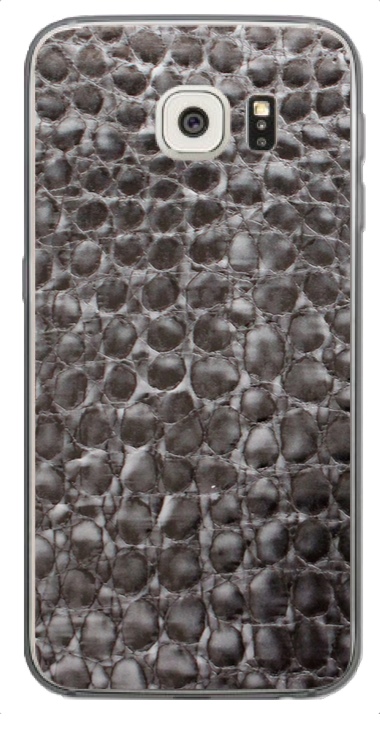 Samsung Galaxy S6 Edge 3D Aufkleber / Sticker für Rückseite - Alligator Leder, grau