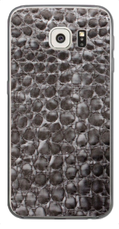 Samsung Galaxy S6 Edge 3D Aufkleber / Sticker für Rückseite - Alligator Leder, grau Samsung Galaxy S6 Edge 3D Aufkleber / Sticker für Rückseite - Alligator Leder, grau