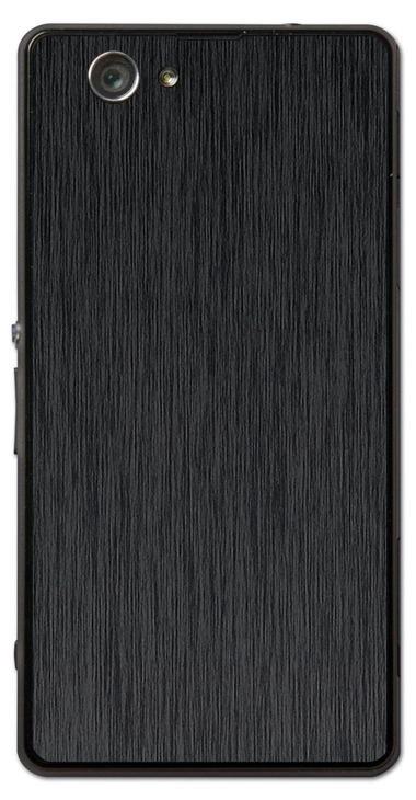 Sony Xperia Z1 Compact 3D Aufkleber / Sticker für Rückseite - Gebürsteter Stahl - schwarz Sony Xperia Z1 Compact 3D Aufkleber / Sticker für Rückseite - Gebürsteter Stahl - schwarz