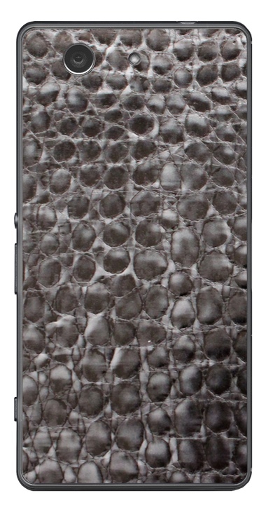 Sony Xperia Z3 Compact 3D Aufkleber / Sticker für Rückseite - Alligator Leder, grau