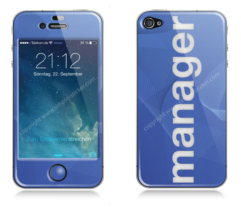 iPhone Aufkleber / Sticker 3D für iPhone 4/4S - Manager iPhone Aufkleber / Sticker 3D für iPhone 4/4S - Manager