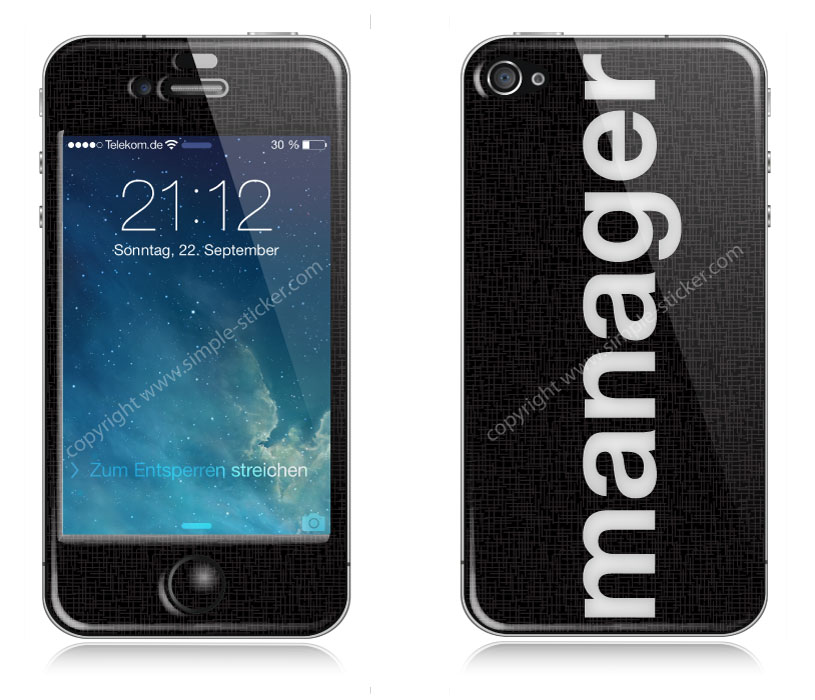 iPhone Aufkleber / Sticker 3D für iPhone 4/4S - Manager iPhone Aufkleber / Sticker 3D für iPhone 4/4S - Manager