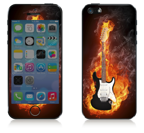 iPhone Aufkleber / Sticker für iPhone 4/4S/5/5S - Guitar Power
