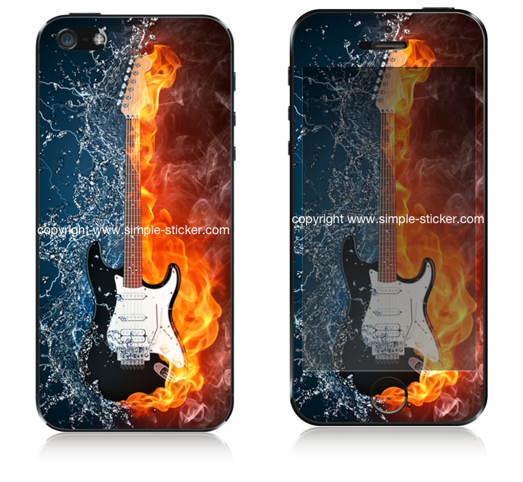 iPhone Aufkleber / Sticker für iPhone 4/4S/5/5S - Guitar Power