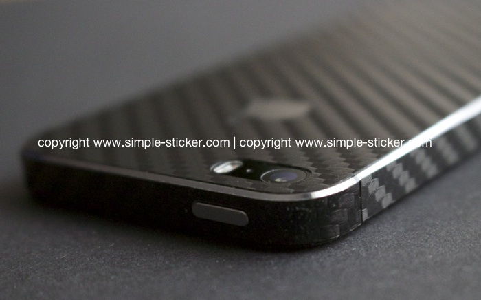 iPhone Aufkleber / Sticker 3D Struktur für iPhone 4/4S/5/5S - Carbon