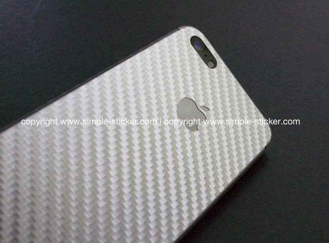 iPhone Aufkleber / Sticker 3D Struktur für iPhone 4/4S/5/5S - Carbon silber