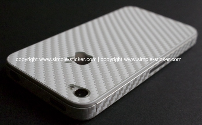 iPhone Aufkleber / Sticker 3D Struktur für iPhone 4/4S/5/5S - Carbon weiß iPhone Aufkleber / Sticker 3D Struktur für iPhone 4/4S/5/5S - Carbon weiß