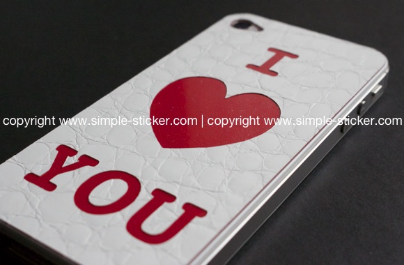 iPhone Aufkleber / Sticker 3D Struktur für iPhone 4/4S/5/5S - Valentine iPhone Aufkleber / Sticker 3D Struktur für iPhone 4/4S/5/5S - Valentine