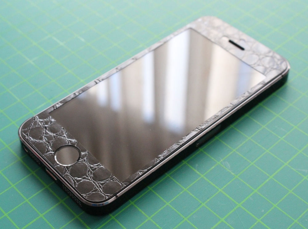 iPhone Aufkleber / Sticker 3D Struktur für iPhone 4/4S/5/5S - Alligator Black - Sonderedition