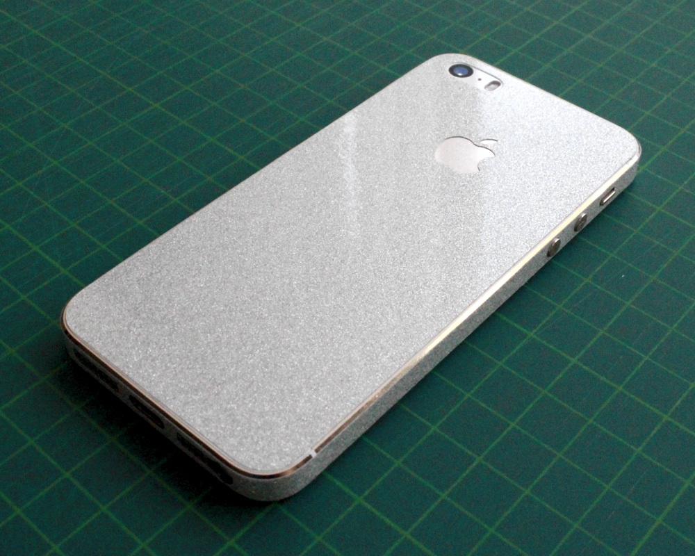 iPhone Aufkleber / Sticker 3D Struktur für iPhone 4/4S/5/5S - Weiße Glitzer