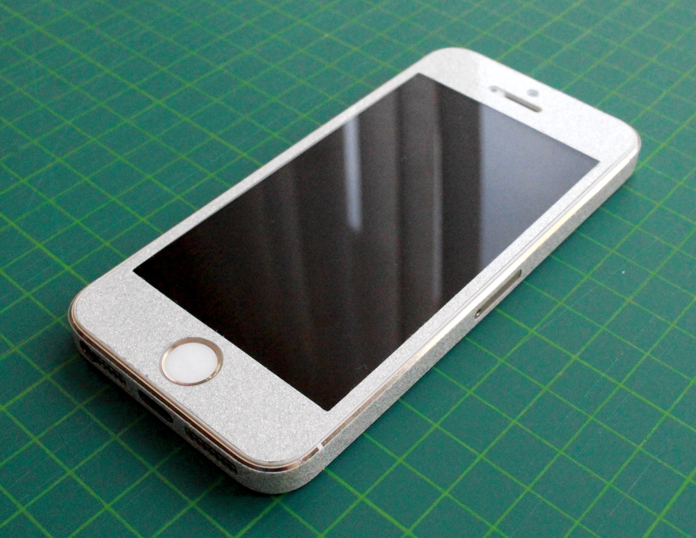 iPhone Aufkleber / Sticker 3D Struktur für iPhone 4/4S/5/5S - Weiße Glitzer